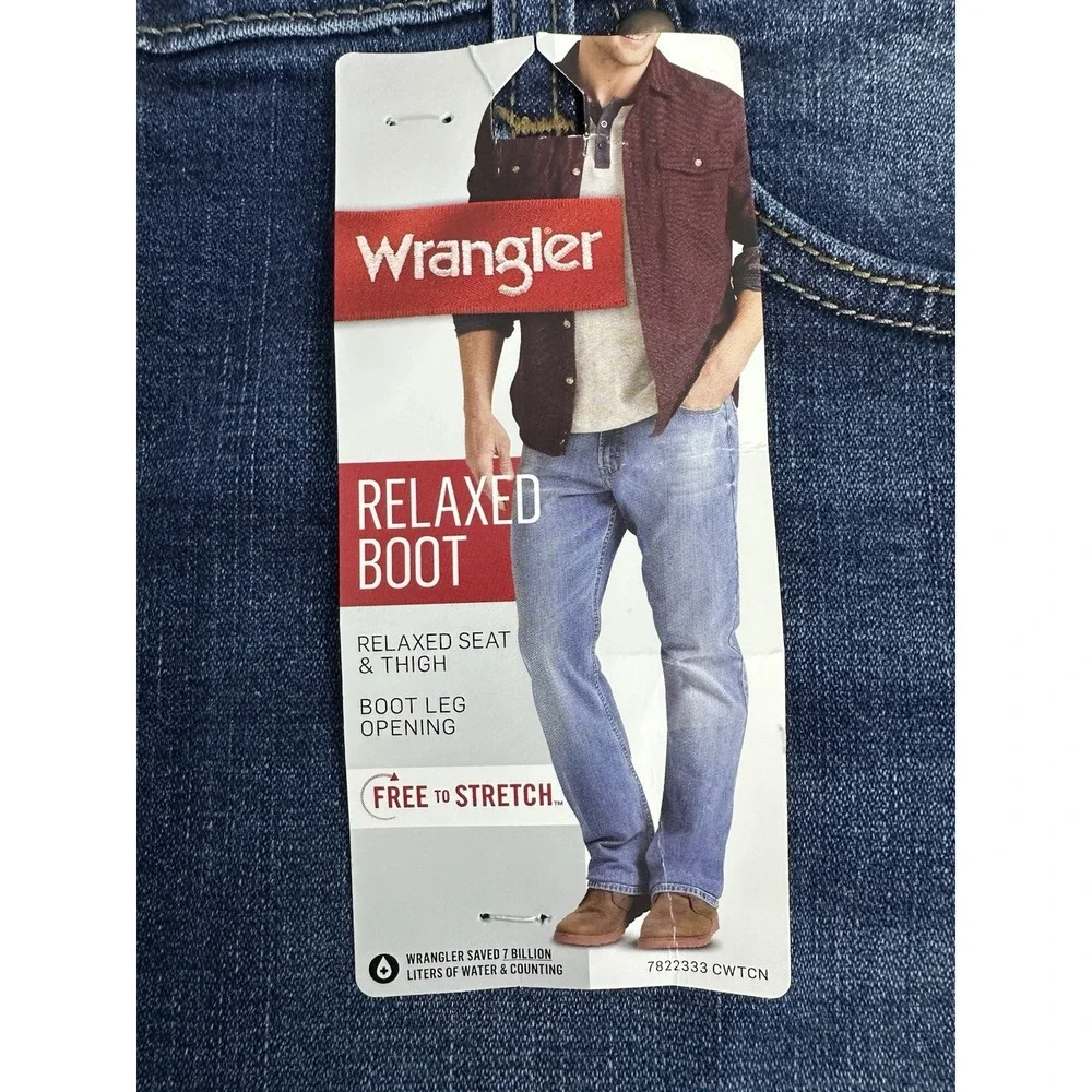 Wrangler‎ Men's Relaxed Boot Leg Opening Free To Stretch Denim Jeans 38X30 New